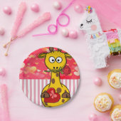 Valentinstag der Teller, Giraffe Pappteller (Party)