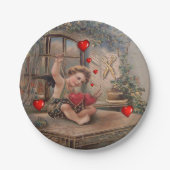 Valentinstag der Teller, Vintag Pappteller (Vorderseite)