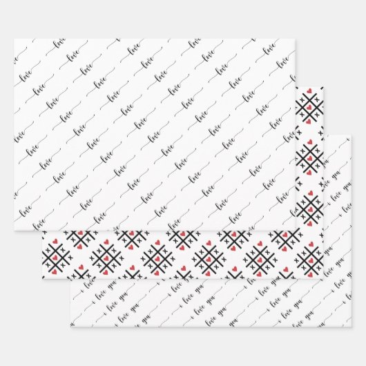 Valentinstag der Typografie Geschenkpapier Set (Set)