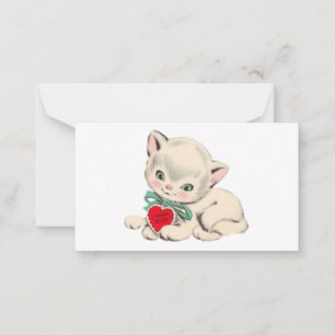 Valentinstag der Vintagen Katze Mitteilungskarte