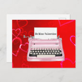 Valentinstag der Vintagen Retro-Schreibmaschine Postkarte (Vorne/Hinten)