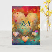 Valentinstag des abstrakten Herzens peresonalisier Karte (Gelbe Blume)