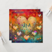 Valentinstag des abstrakten Herzens peresonalisier Karte (Vorderseite/Rückseite Beispiel)