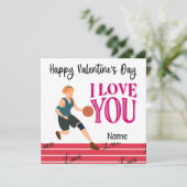 Valentinstag des Basketballspielers mit Liebe C Karte (Stehend Vorderseite)