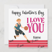 Valentinstag des Basketballspielers mit Liebe C Karte (Vorderseite)