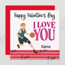 Valentinstag des Basketballspielers mit Liebe C Karte