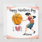 Valentinstag des Basketballspielers mit Liebe Karte (Vorderseite)