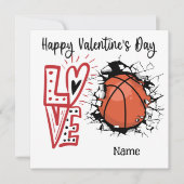 Valentinstag des Basketballspielers mit Liebe Karte (Vorderseite)