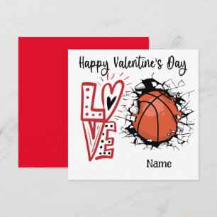 Valentinstag des Basketballspielers mit Liebe Karte