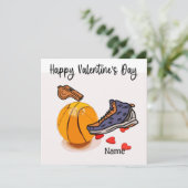 Valentinstag des Basketballspielers mit Liebe Karte (Stehend Vorderseite)