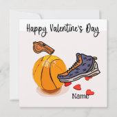 Valentinstag des Basketballspielers mit Liebe Karte (Vorderseite)
