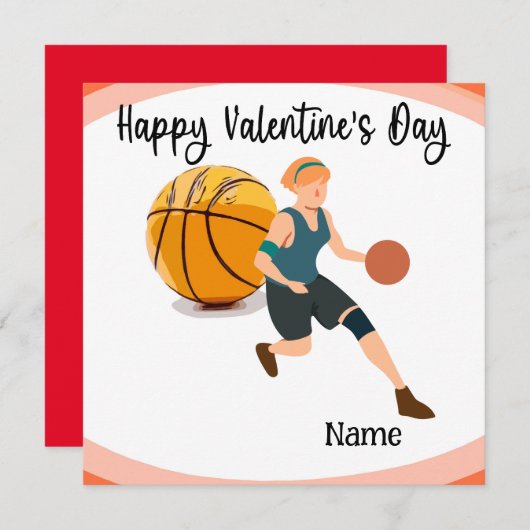 Valentinstag des Basketballspielers mit Liebe Karte (Vorne/Hinten)