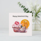 Valentinstag des Basketballspielers mit Liebe Karte (Stehend Vorderseite)