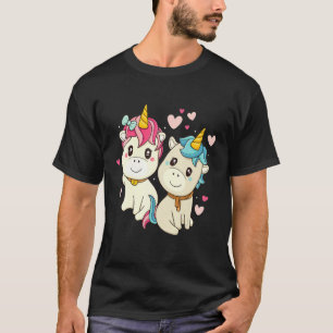 Valentinstag des Herzens, Einhorn für Frauen Girls T-Shirt