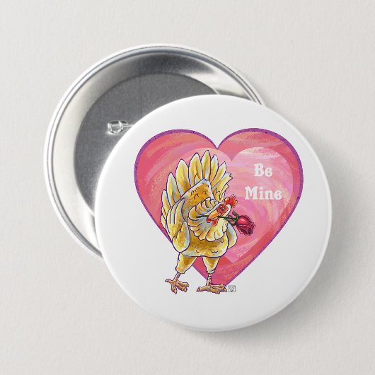 Valentinstag des Hühners Button (Vorne & Hinten)