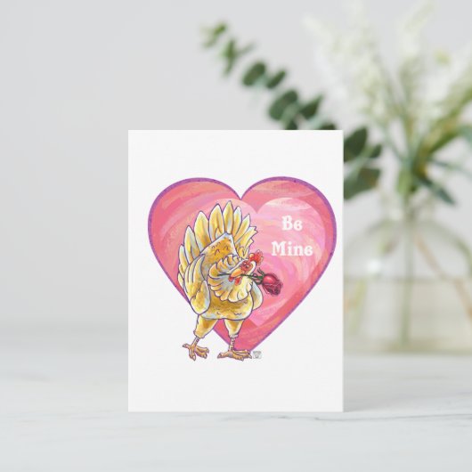 Valentinstag des Hühners Feiertagspostkarte (Stehend Vorderseite)