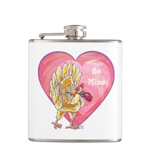 Valentinstag des Hühners Flachmann (Vorderseite)