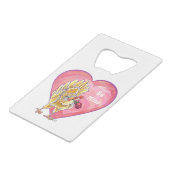 Valentinstag des Hühners Geldkarten Flaschenöffner (Rückseite Schrägansicht)