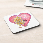 Valentinstag des Hühners Getränkeuntersetzer (Linke Seite)