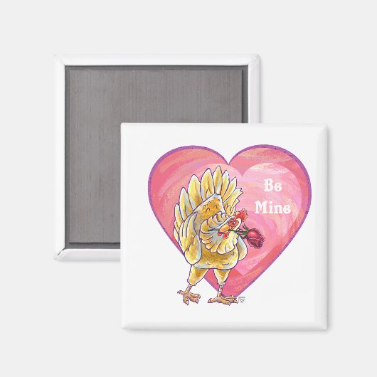 Valentinstag des Hühners Magnet (Vorderseite/Rückseite)