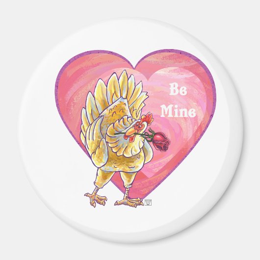 Valentinstag des Hühners Magnet (Vorne)