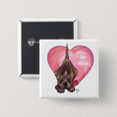 Valentinstag des Hundes Button (Vorne & Hinten)