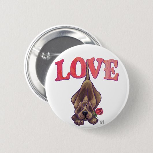 Valentinstag des Hundes Button (Vorne & Hinten)