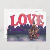 Valentinstag des Hundes Feiertagspostkarte (Vorne/Hinten)
