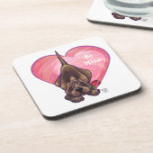 Valentinstag des Hundes Getränkeuntersetzer (Linke Seite)