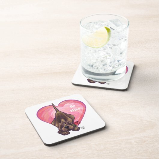 Valentinstag des Hundes Getränkeuntersetzer (Rechte Seite)