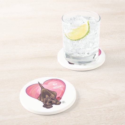 Valentinstag des Hundes Getränkeuntersetzer (Seite)