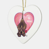 Valentinstag des Hundes Keramikornament (Links)