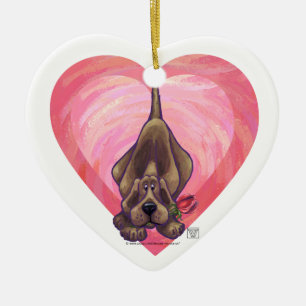 Valentinstag des Hundes Keramikornament