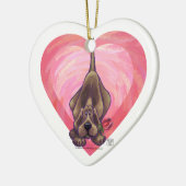 Valentinstag des Hundes Keramikornament (Links)