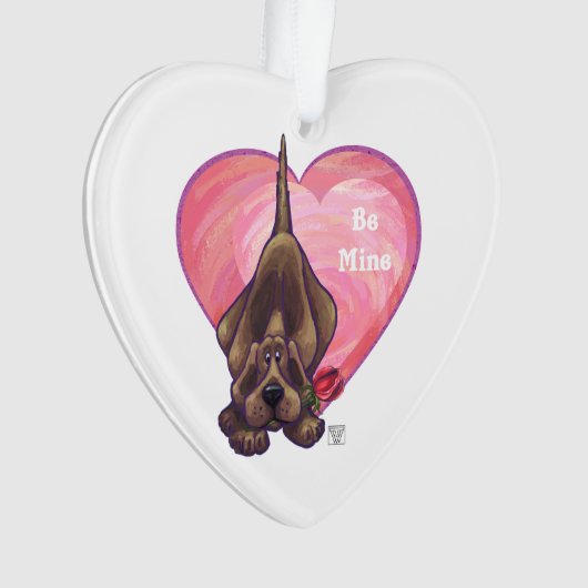 Valentinstag des Hundes Ornament (Vorderseite)