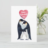 Valentinstag des Kaisers Pinguins Karte (Stehend Vorderseite)