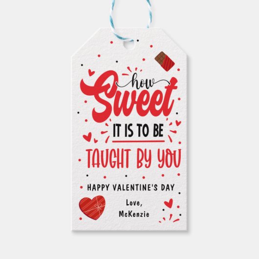 Valentinstag des Lehrers Geschenkanhänger (Vorderseite)