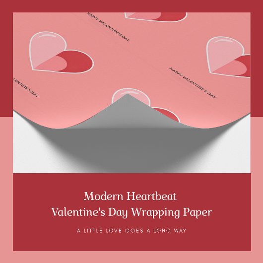 Valentinstag des Minimalistischen Herzens Geschenkpapier