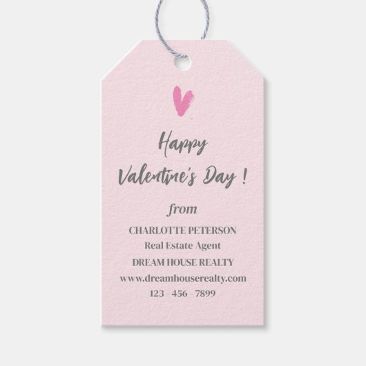 Valentinstag des niedlichen echten Anwesens Geschenkanhänger (Vorderseite)
