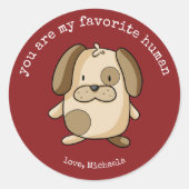 Valentinstag des niedlichen Hundes Runder Aufkleber (Vorderseite)