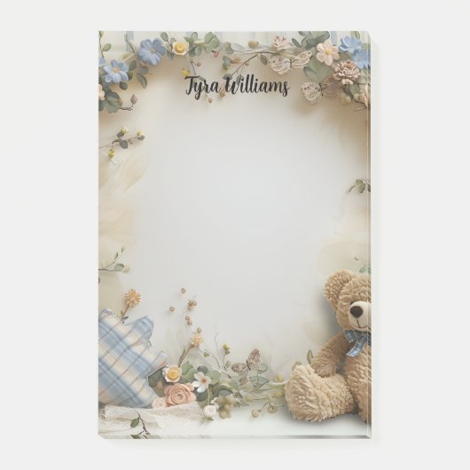 Valentinstag des niedlichen Teddy-Bären Post-it Klebezettel (Vorderseite)