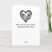 Valentinstag des personalisierten Schwarzen Stamme Karte (Rückseite)