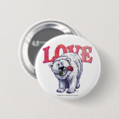 Valentinstag des Polarbären Button (Vorne & Hinten)