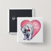Valentinstag des Polarbären Button (Vorne & Hinten)