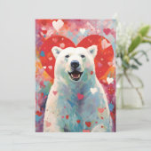 Valentinstag des Polarbären Feiertagskarte (Stehend Vorderseite)