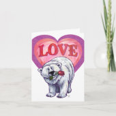 Valentinstag des Polarbären Feiertagskarte (Vorderseite)