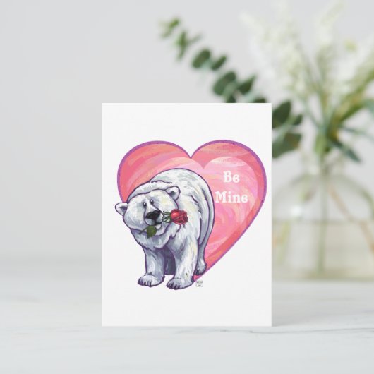 Valentinstag des Polarbären Feiertagspostkarte (Stehend Vorderseite)