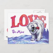 Valentinstag des Polarbären Feiertagspostkarte (Vorne/Hinten)