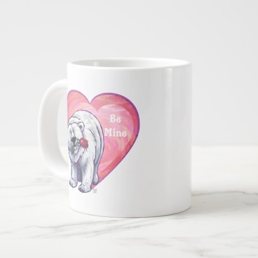Valentinstag des Polarbären Jumbo-Tasse (Vorderseite Links)