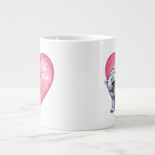 Valentinstag des Polarbären Jumbo-Tasse (Vorderseite)